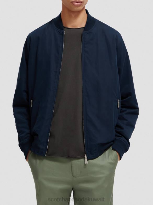 ملابس Scotch & Soda سترة بومبر ذات وجهين زهرة البحرية/الجيش AOP رجال N0V4573