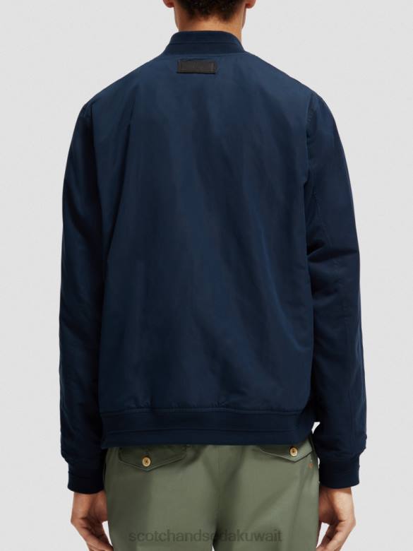 ملابس Scotch & Soda سترة بومبر ذات وجهين زهرة البحرية/الجيش AOP رجال N0V4573