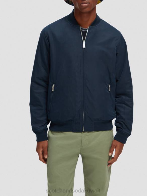 ملابس Scotch & Soda سترة بومبر ذات وجهين زهرة البحرية/الجيش AOP رجال N0V4573