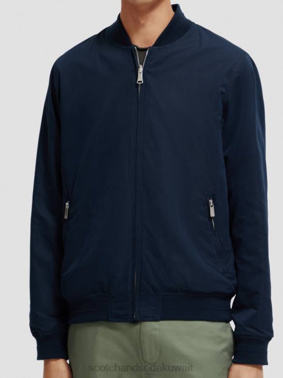 ملابس Scotch & Soda سترة بومبر ذات وجهين زهرة البحرية/الجيش AOP رجال N0V4573
