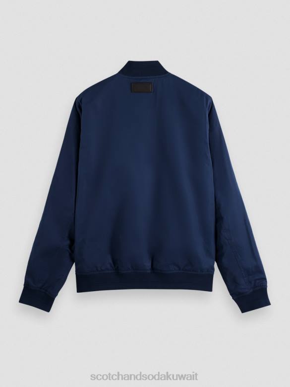 ملابس Scotch & Soda سترة بومبر ذات وجهين زهرة البحرية/الجيش AOP رجال N0V4573