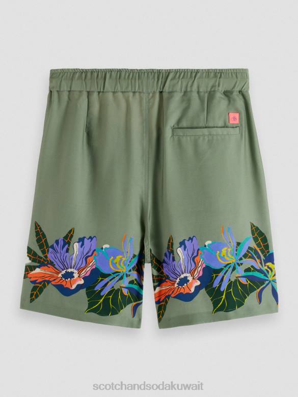 ملابس Scotch & Soda شورت مطبوع مطاطي التنس الأخضر AOP رجال N0V4597
