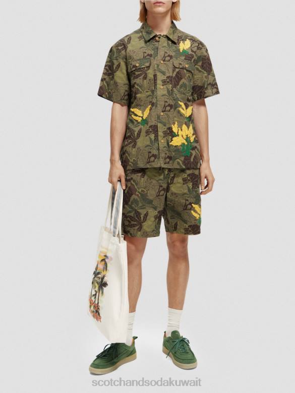 ملابس Scotch & Soda شورت برمودا المطبوع المفضل كامو الأزهار AOP رجال N0V4610