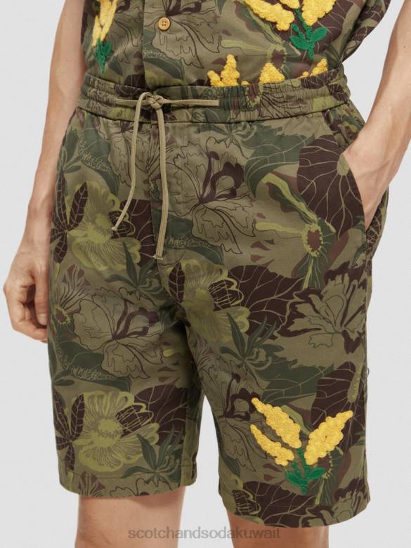 ملابس Scotch & Soda شورت برمودا المطبوع المفضل كامو الأزهار AOP رجال N0V4610