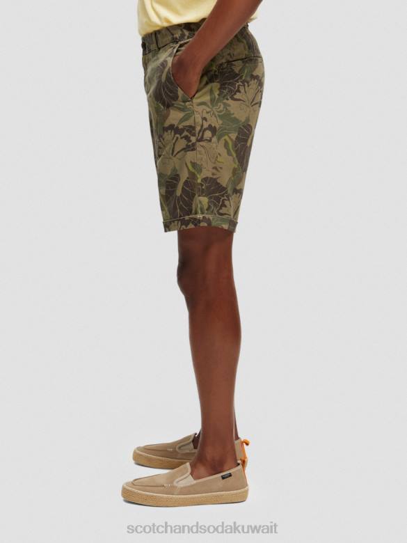 ملابس Scotch & Soda شورت تشينو المطبوع من ستيوارت كامو الأزهار AOP رجال N0V4622