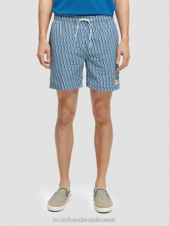 ملابس Scotch & Soda شورت سباحة مطبوع متوسط ​​الطول ريفييرا مجردة AOP رجال N0V4666