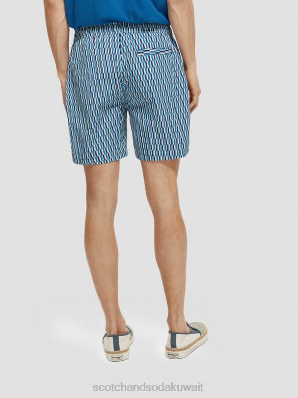 ملابس Scotch & Soda شورت سباحة مطبوع متوسط ​​الطول ريفييرا مجردة AOP رجال N0V4666