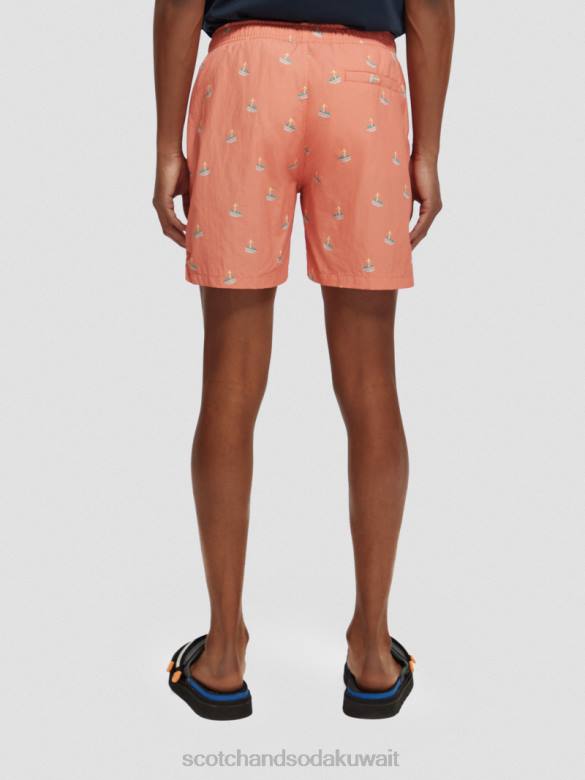 ملابس Scotch & Soda شورت سباحة مطبوع متوسط ​​الطول فلامنغو سيرفر AOP رجال N0V4670