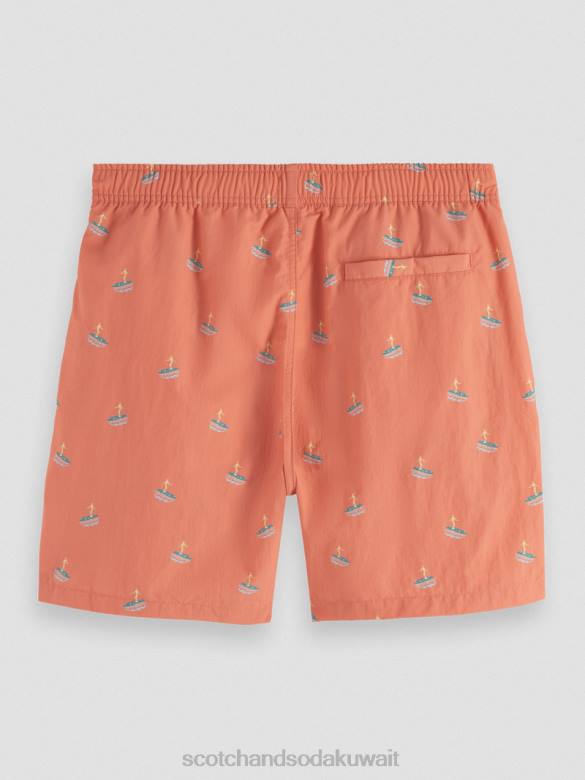 ملابس Scotch & Soda شورت سباحة مطبوع متوسط ​​الطول فلامنغو سيرفر AOP رجال N0V4670