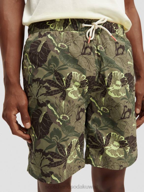 ملابس Scotch & Soda شورت سباحة مطبوع طويل الطول كامو الأزهار AOP رجال N0V4676