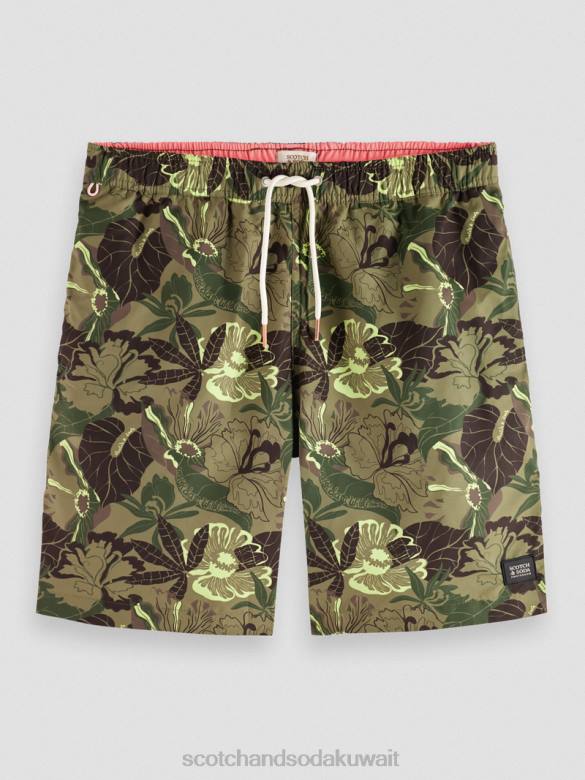 ملابس Scotch & Soda شورت سباحة مطبوع طويل الطول كامو الأزهار AOP رجال N0V4676