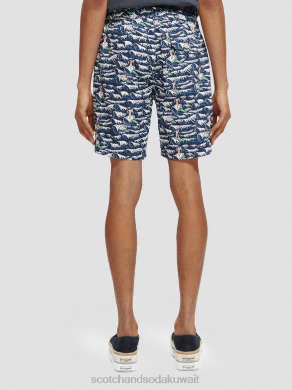 ملابس Scotch & Soda شورت سباحة مطبوع طويل الطول تصفح الموجة الزرقاء AOP رجال N0V4678