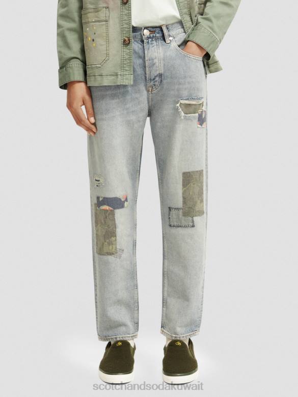 ملابس Scotch & Soda جينز Dean الفضفاض والممزوج بالقنب الفاخر باحث عن السلام رجال N0V4589