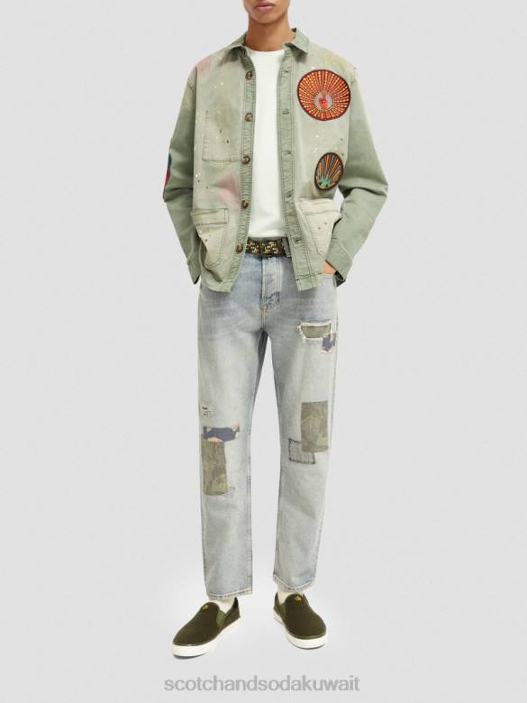 ملابس Scotch & Soda جينز Dean الفضفاض والممزوج بالقنب الفاخر باحث عن السلام رجال N0V4589