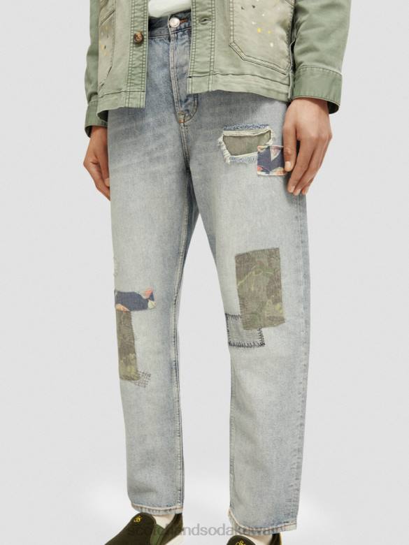 ملابس Scotch & Soda جينز Dean الفضفاض والممزوج بالقنب الفاخر باحث عن السلام رجال N0V4589