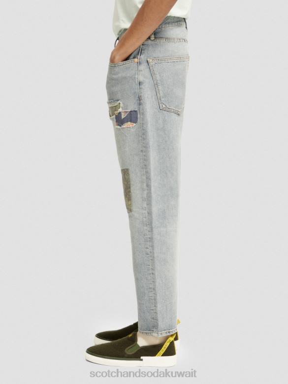 ملابس Scotch & Soda جينز Dean الفضفاض والممزوج بالقنب الفاخر باحث عن السلام رجال N0V4589