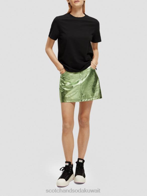ملابس Scotch & Soda تي شيرت مناسب عادي أسود نحيف N0V4100
