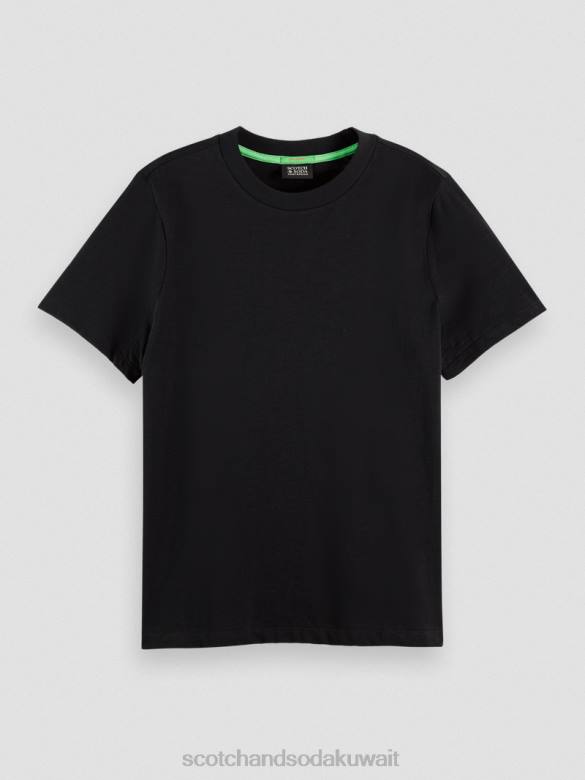 ملابس Scotch & Soda تي شيرت مناسب عادي أسود نحيف N0V4100