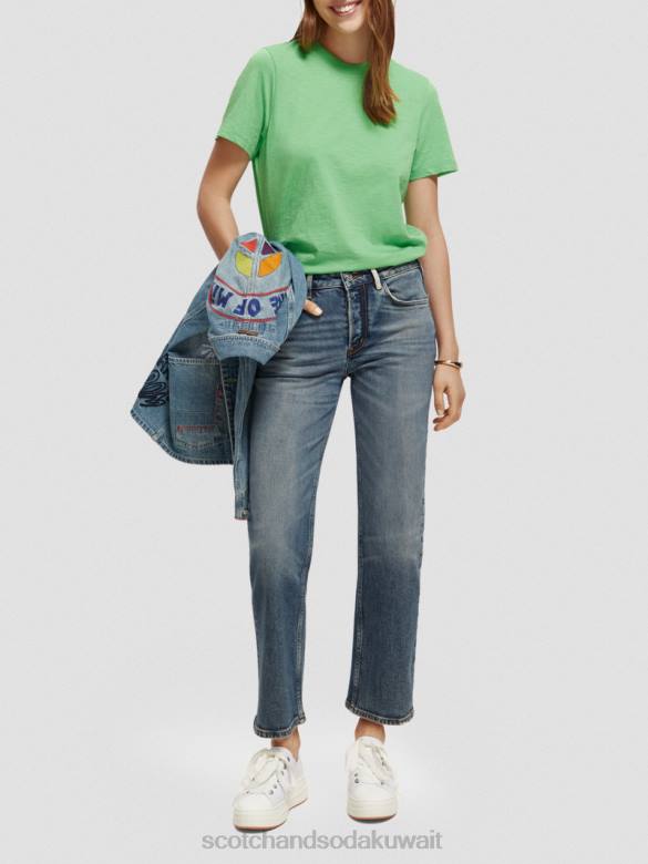 ملابس Scotch & Soda تي شيرت مناسب عادي ببغاء مشرق نحيف N0V4101