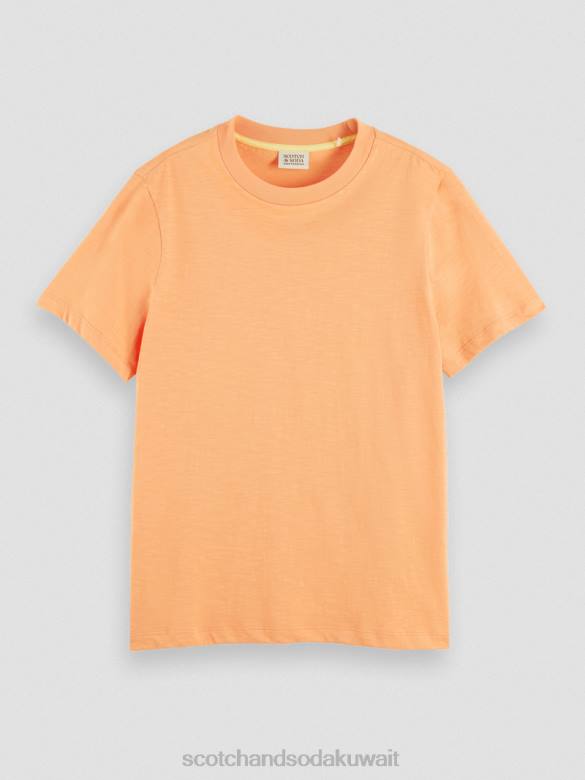 ملابس Scotch & Soda تي شيرت مناسب عادي سمك السلمون البرتقالي نحيف N0V4102