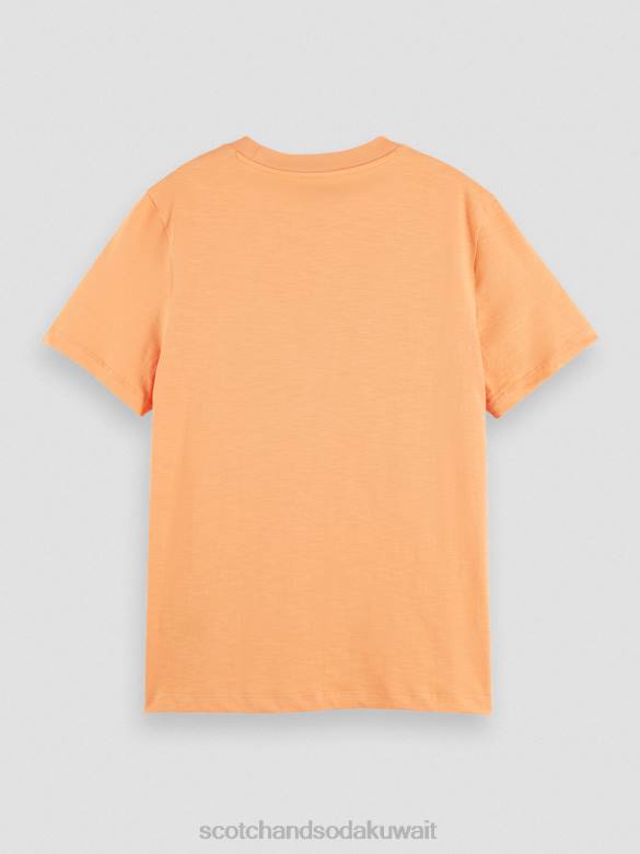 ملابس Scotch & Soda تي شيرت مناسب عادي سمك السلمون البرتقالي نحيف N0V4102