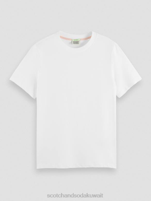 ملابس Scotch & Soda تي شيرت مناسب عادي أبيض نحيف N0V4103
