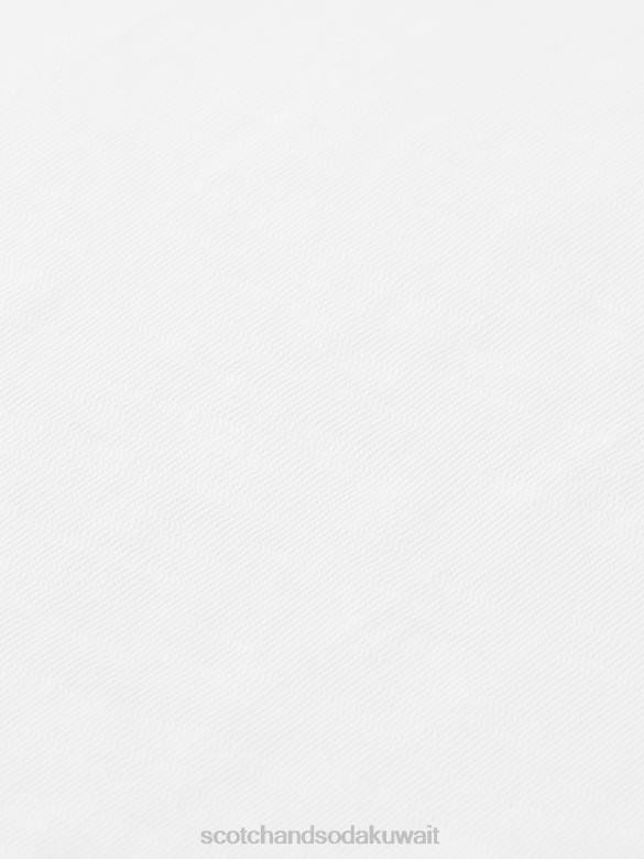 ملابس Scotch & Soda تي شيرت مناسب عادي أبيض نحيف N0V4103