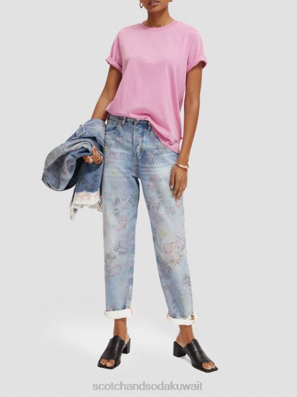 ملابس Scotch & Soda تي شيرت مناسب عادي الأوركيد الوردي نحيف N0V4104