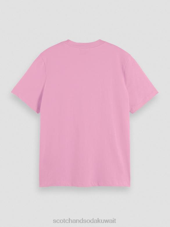ملابس Scotch & Soda تي شيرت مناسب عادي الأوركيد الوردي نحيف N0V4104