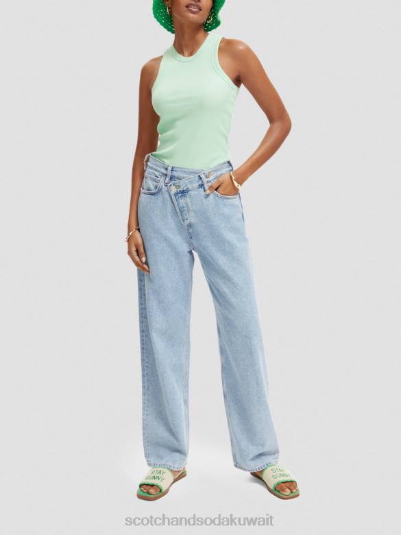 ملابس Scotch & Soda سترة علوية بدون أكمام بظهر متسابق ومتماسكة الرماد الأخضر نحيف N0V4111