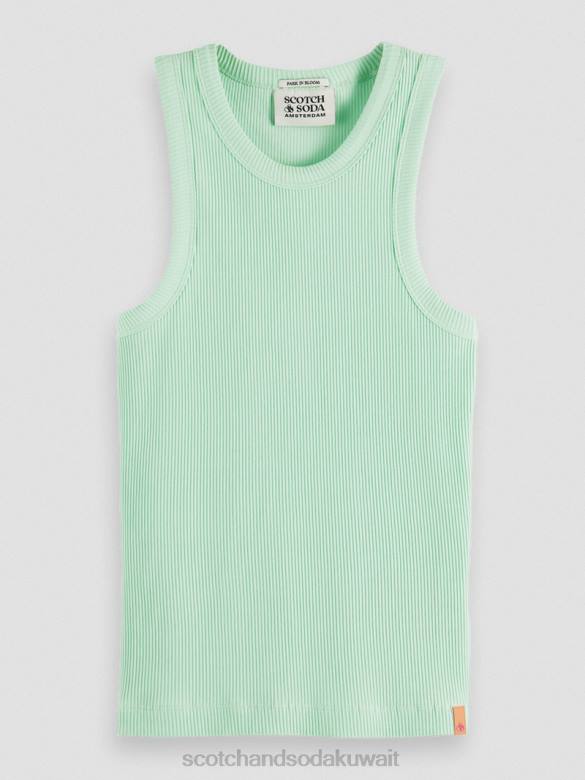 ملابس Scotch & Soda سترة علوية بدون أكمام بظهر متسابق ومتماسكة الرماد الأخضر نحيف N0V4111