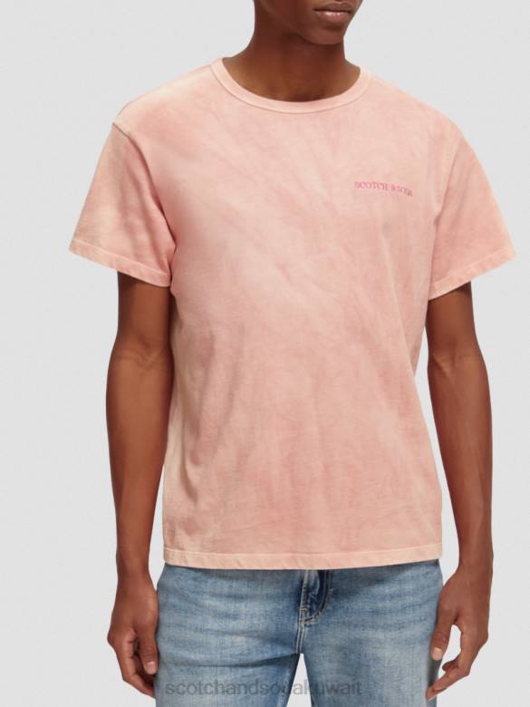 ملابس Scotch & Soda تي شيرت مصبوغ بالنباتات فلامنغو نحيف N0V4120