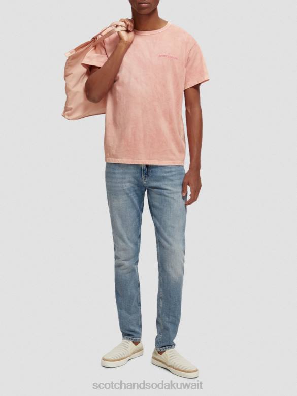 ملابس Scotch & Soda تي شيرت مصبوغ بالنباتات فلامنغو نحيف N0V4120