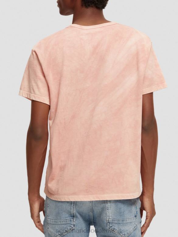 ملابس Scotch & Soda تي شيرت مصبوغ بالنباتات فلامنغو نحيف N0V4120