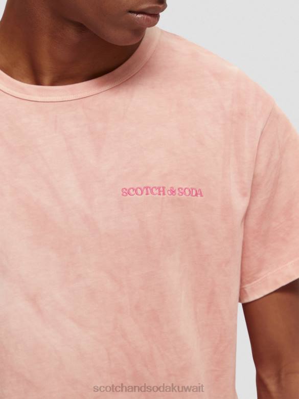 ملابس Scotch & Soda تي شيرت مصبوغ بالنباتات فلامنغو نحيف N0V4120