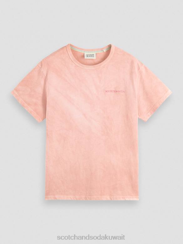 ملابس Scotch & Soda تي شيرت مصبوغ بالنباتات فلامنغو نحيف N0V4120