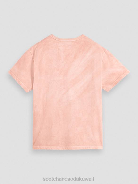 ملابس Scotch & Soda تي شيرت مصبوغ بالنباتات فلامنغو نحيف N0V4120