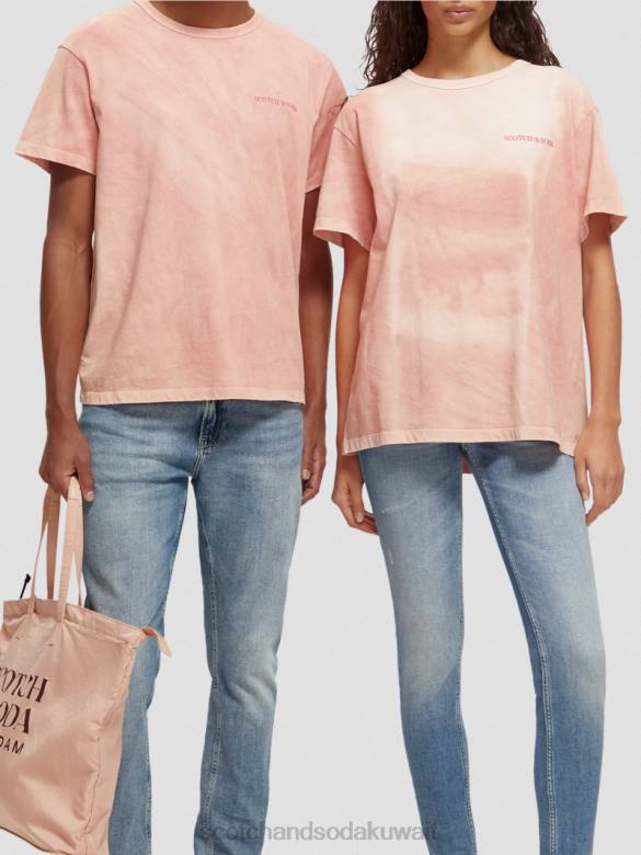 ملابس Scotch & Soda تي شيرت مصبوغ بالنباتات فلامنغو نحيف N0V4120