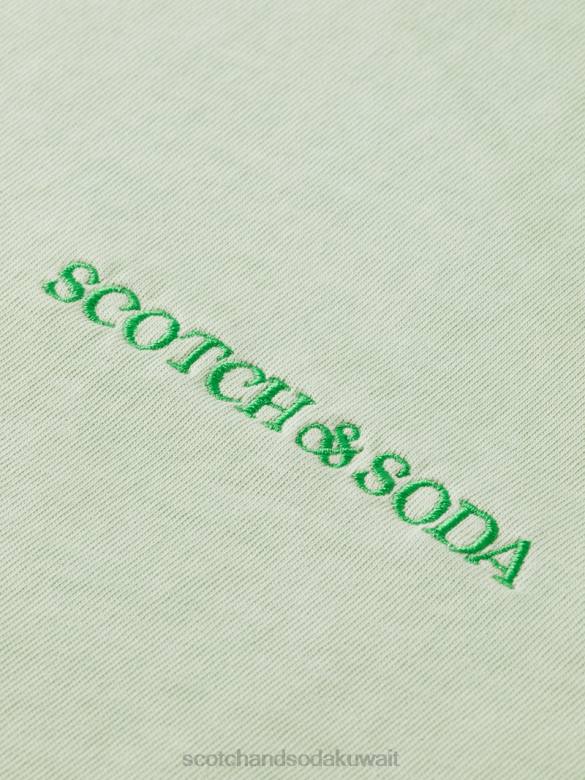 ملابس Scotch & Soda تي شيرت مصبوغ بالنباتات نعناع نحيف N0V4121