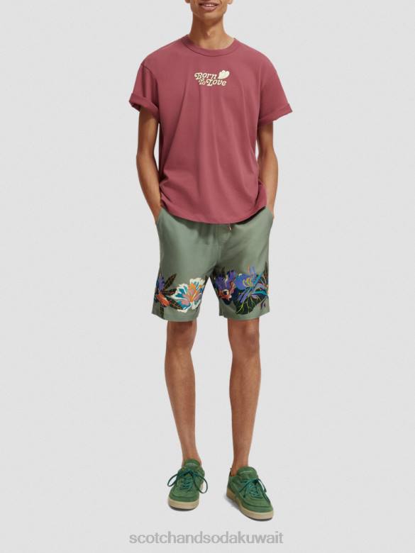ملابس Scotch & Soda ولد ليحب تي شيرت بورجوندي نحيف N0V4123