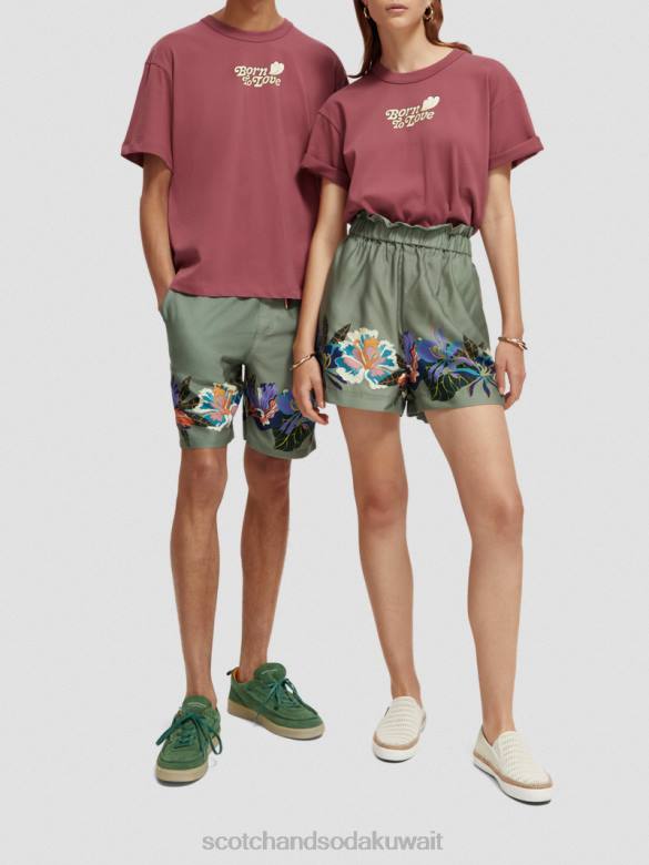 ملابس Scotch & Soda ولد ليحب تي شيرت بورجوندي نحيف N0V4123