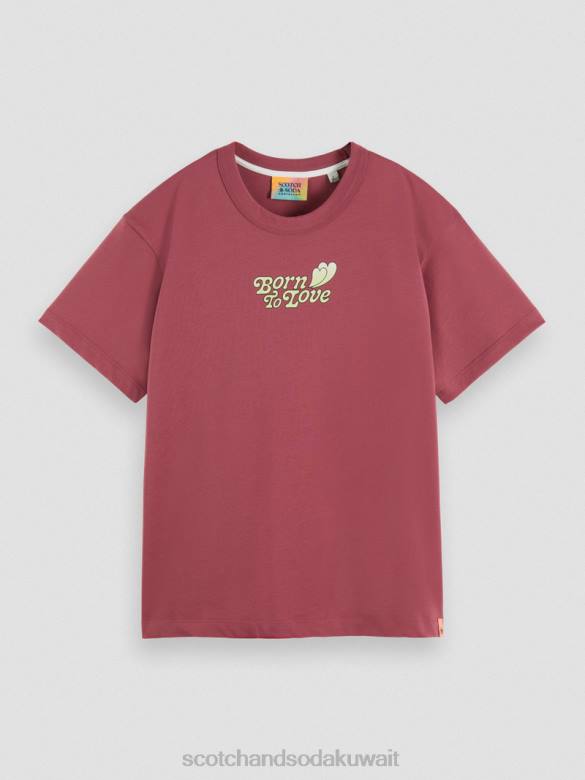 ملابس Scotch & Soda ولد ليحب تي شيرت بورجوندي نحيف N0V4123