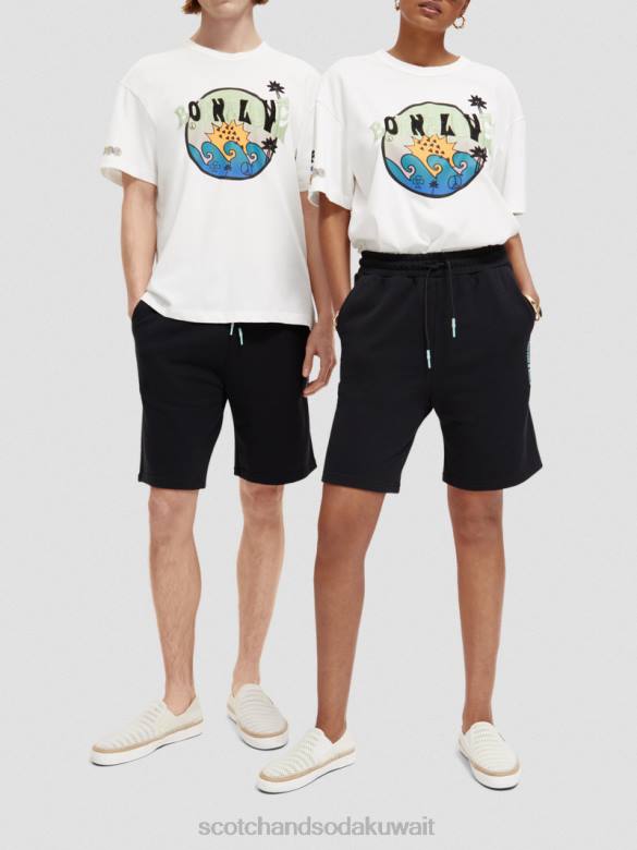 ملابس Scotch & Soda ولد ليحب العمل الفني تي شيرت قبالة الأبيض نحيف N0V4124