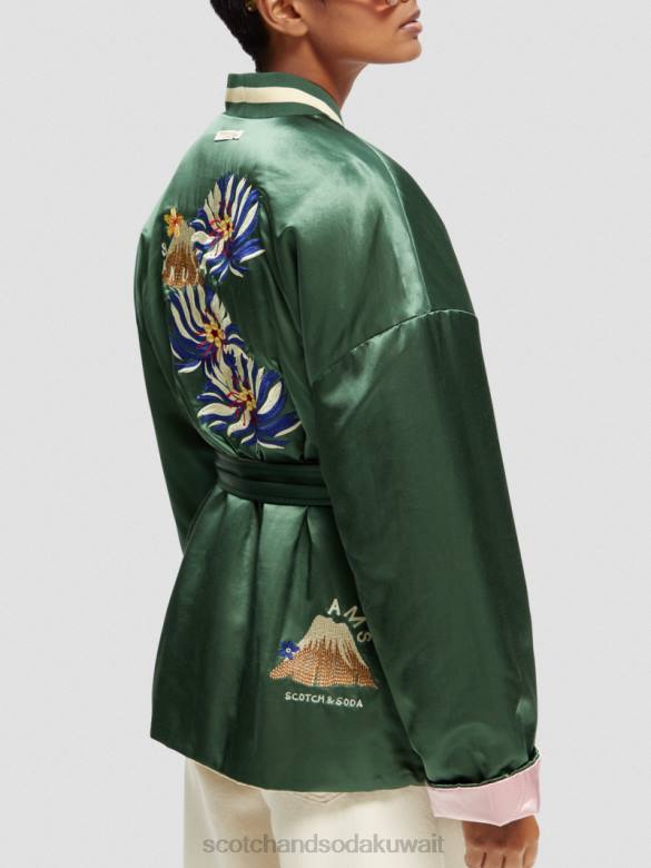 ملابس Scotch & Soda سترة بومبر مطرزة ذات وجهين على طراز الكيمونو جيش نحيف N0V4132