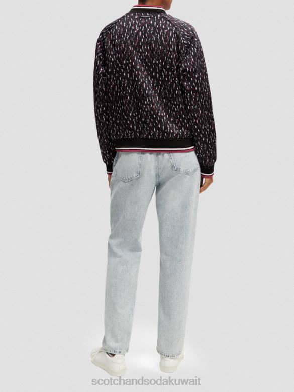 ملابس Scotch & Soda سترة بومبر مبطنة مطبوعة على الوجهين ايكات المطر نحيف N0V4133