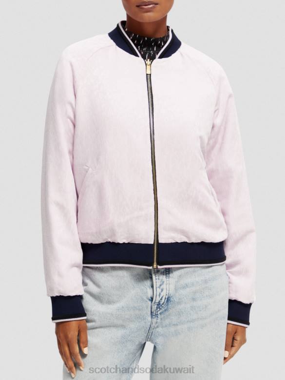 ملابس Scotch & Soda سترة بومبر مبطنة مطبوعة على الوجهين ايكات المطر نحيف N0V4133