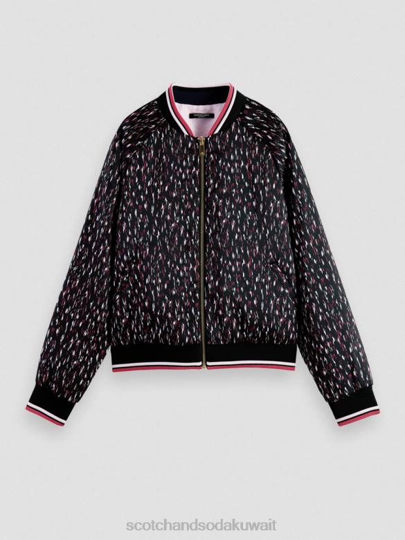 ملابس Scotch & Soda سترة بومبر مبطنة مطبوعة على الوجهين ايكات المطر نحيف N0V4133