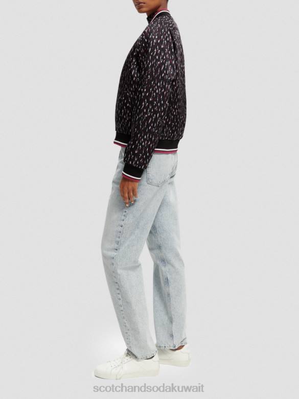 ملابس Scotch & Soda سترة بومبر مبطنة مطبوعة على الوجهين ايكات المطر نحيف N0V4133