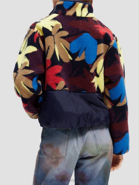 ملابس Scotch & Soda سترة أنوراك تيدي الصوف كامو زهرة نحيف N0V4135
