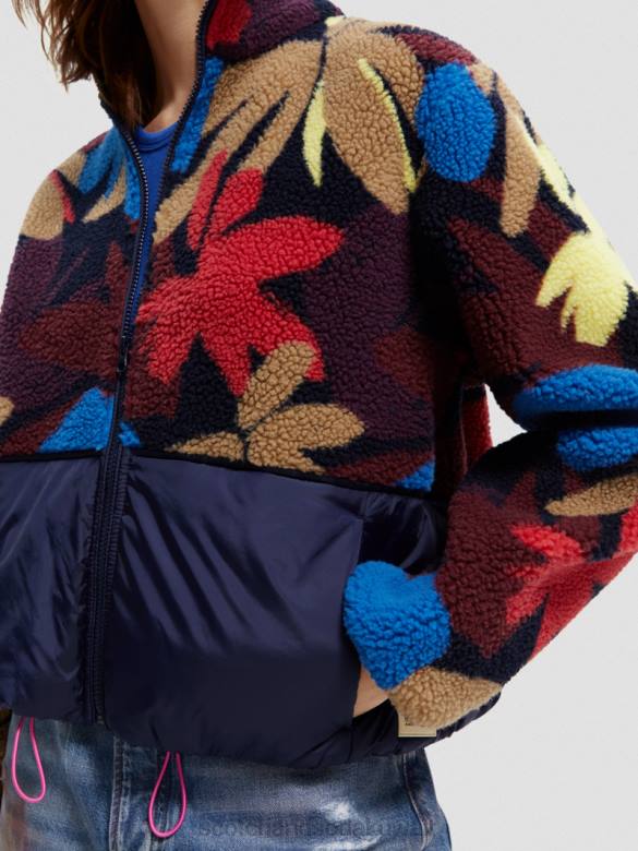 ملابس Scotch & Soda سترة أنوراك تيدي الصوف كامو زهرة نحيف N0V4135